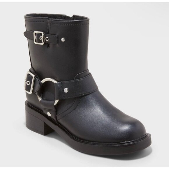 Universal Thread Women’s Connor Black Ankle  Buckle Boots memory foam size 9.5 - Picture 1 of 7